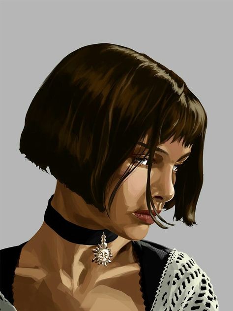 Mathilda - Léon الفن الرقمي, Face Girl, Arte 8 Bits, Photographie Portrait Inspiration, Photoshop Painting, Beautiful Wolves, Kendo, Natalie Portman, Digital Portrait