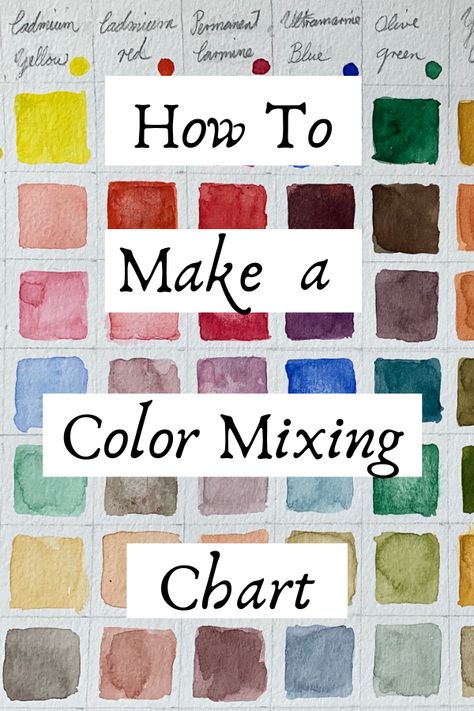 Learn how to make a color mixing chart! Also, learn why color mixing charts are important for learning all about color and how to paint. Learn how to mix colors in this step by step painting tutorial for beginners. how to make a color mixing chart with watercolors, acrylics and oil paint. #colorchart #colormixingchart #howtomixcolors #howtopaint. Watercolor Mixing Chart How To Make, How To Mix Paint Colors Acrylics, How To Mix Watercolors, How To Mix Colors Charts, Watercolor Exercises, Jane Blundell, How To Mix Colors, Color Mixing Chart Acrylic, Color Mixing Guide