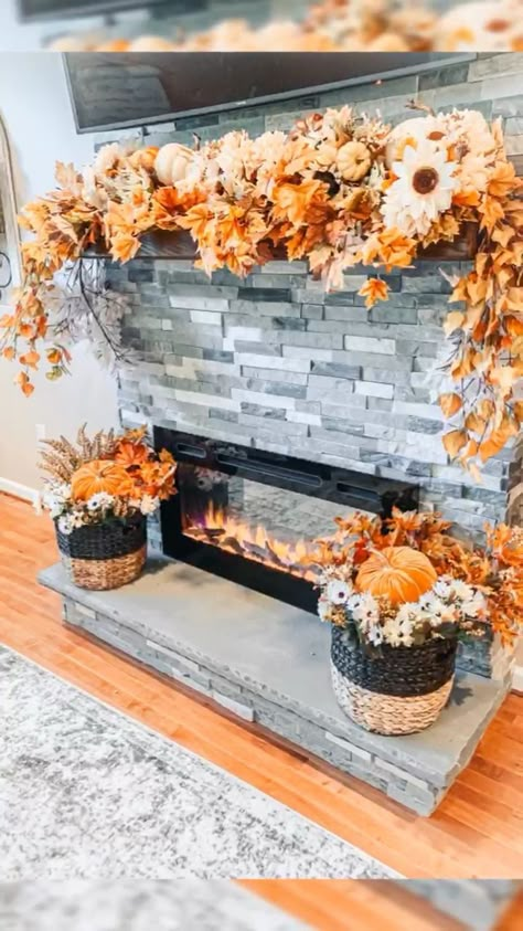 Fall Fireplace Decor, Fall Fireplace, Fall Thanksgiving Decor, Fall Deco, Farmhouse Fall Decor, Fall Decorations Porch, Fall Crafts Diy, Fall Halloween Decor, Fall Decor Ideas