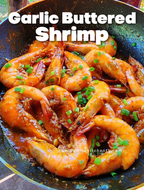 Garlic Buttered Shrimp with Sprite - Yummy Kitchen Butter Shrimp Recipes Garlic Filipino, Buttered Shrimp Recipe Garlic Filipino, Butter Shrimp Recipes, Buttered Garlic Shrimp, Garlic Buttered Shrimp, Butter Tomato Sauce, Sprite Recipe, Butter Garlic Shrimp, Buttered Shrimp