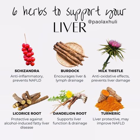 Paola | Detox, Cellular Health & Lifestyle Medicine on Instagram: â€œMy top 6 herbs for liver health! ðŸŒ¿ Iâ€™m big on herbs. Theyâ€™ve transformed my health and my clientsâ€™ health. When used properly theyâ€¦â€ #LiverHealthMatters #HealthyLiverHappyLife #LiverWellness #SupportLiverHealth #LiverDetoxTips #LiverDietIdeas #CleanLiverCleanLife #LiverCareJourney #NourishYourLiver #LiverLovingFoods Herbs For Liver, Intentional Eating, Liver Herbs, Cleansing Foods, Liver Cleanse Diet, Detox Herbs, Lifestyle Medicine, Cleanse Juice, Liver Cleansing