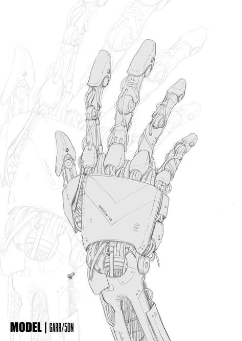 manfrommars2049: Went out of my comfort zone and... - CYBERVERMIN Prosthetic Hand Drawing, Mecha Hand Reference, Robotic Art Drawing, Robot Hand Drawing Reference, Robot Hand Tattoo Design, Robot Hand Aesthetic, Robot Hand Design, Robot Parts Drawing, Robotic Concept Art