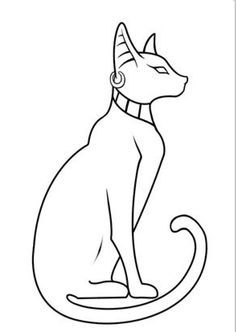 Egyptian Cat Ancient Egypt Easy Drawings, Egyptian Cats Art, Ancient Cat Tattoo, Egypt Cat Art, Egypt Cat Drawing, Egyptian Art Drawing Symbols, Egyptian Scriptures, Egyptian Cat Drawing, Ancient Egyptian Drawing