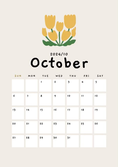 Daily Planner Pdf, Free Printable Calendar Templates, Calendar Design Template, 달력 디자인, October Calendar, A4 Document, Learn Japanese Words, Cute Calendar, Printable Calendar Template