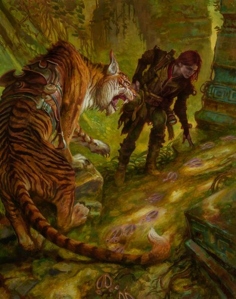 ArtStation - Tireless Tracker, Donato Giancola Tiger Woman, Donato Giancola, Female Tiger, Inspiration For The Day, Geeky Art, Pathfinder Rpg, Feather Painting, D&d Dungeons And Dragons, Fantasy Warrior