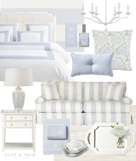 Preppy Room Tour, Preppy Pink Room, Preppy Room Aesthetic, Blue And White Bedroom, Room Preppy, Costal Bedroom, Coastal Interior, Coastal Room, Blue Bedroom Decor