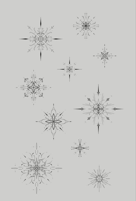 Minimal Ornamental Tattoo, Snowflake Tattoos For Women, Flower Ornamental Tattoo, Small Ornamental Tattoo Design, Small Ornamental Tattoo, Fineline Tattoo Design, Small Chest Tattoo, Tattoo Over Scar, Snow Flake Tattoo