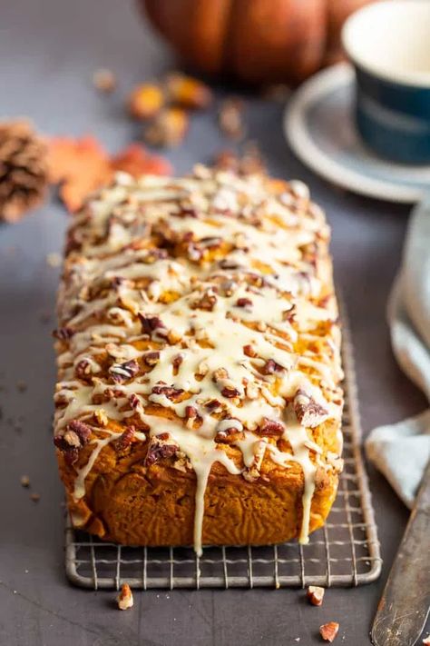 Moist Pumpkin Bread with Pecans | Baker Bettie Pumpkin Bread Moist, Breakfast Polenta, Pumpkin Pecan Bread, Pfeffernusse Cookies, Baker Bettie, Best Pumpkin Bread Recipe, Recipes With Yeast, Healthy Pumpkin Bread, Moist Pumpkin Bread