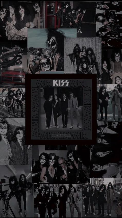 Kiss Band Wallpaper Aesthetic, Kiss Rock Band Wallpaper, Kiss Wallpapers Band, Kiss Band Aesthetic, Vintage Rock Aesthetic Wallpaper, Kiss Band Wallpaper, Band Aesthetic Wallpaper, Vintage Rock Aesthetic, Emo Aesthetic Wallpaper