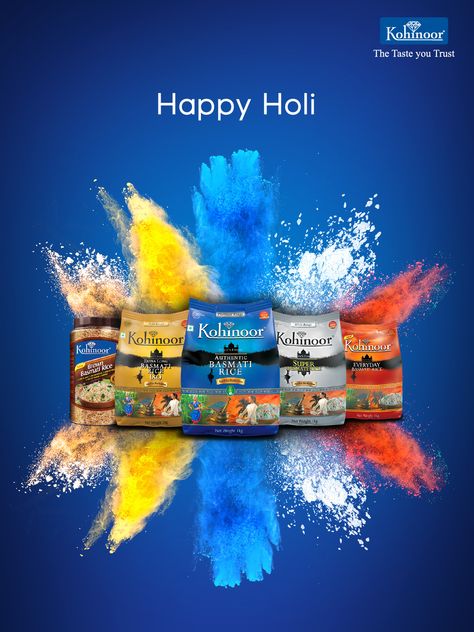 This Holi bring a splash of colour in your cuisines! Happy Holi.  #Holi #HoliCelebrations #FestivalOfColours #McCormickKohinoor Holi Posters Creative, Holi Creatives Social Media, Holi Post Ideas, Holi Graphic Design, Creative Holi Post, Holi Creative Ads Social Media, Holika Dahan Creative Ads, Holi Advertisement, Happy Holi Creative Ads