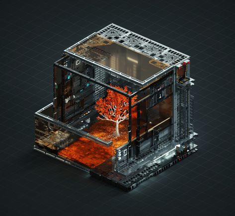 ArtStation - We all live in a simulation, Mari K Cube World, 3d Cube, Marvel Superhero Posters, Isometric Art, Landscape Concept, Isometric Illustration, Futuristic Art, Fantasy Aesthetic, Environment Concept Art