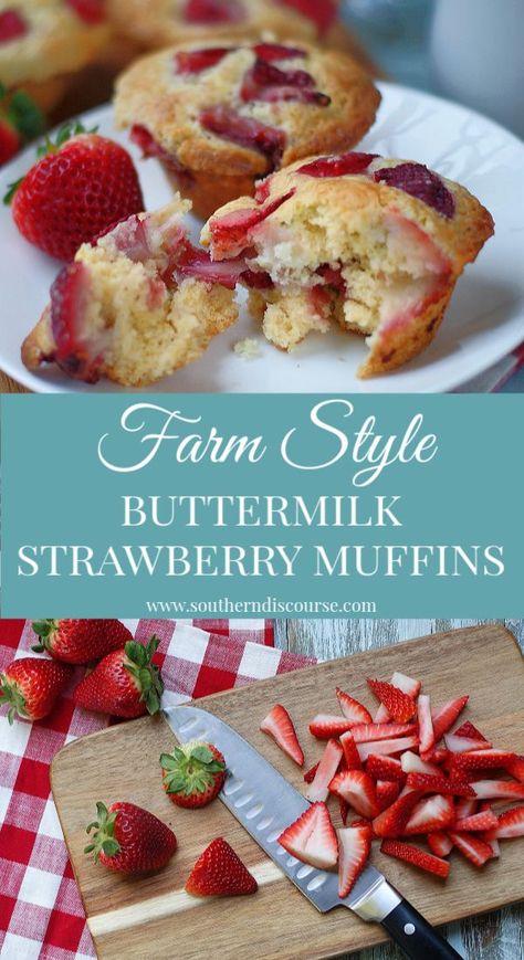 Fresh Strawberry Muffins, Southern Discourse, Nutella Muffin, Buttermilk Muffins, Apple Smoothie, Jumbo Muffins, Strawberry Muffins, Cream Butter, Friends Food