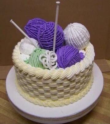 Knitting Cake Design, Knitting Cake, Crochet Birthday, Basket Cake, Knitting Basket, Crochet Cake, Happy Birthday Wishes Photos, Barbie Birthday Party, Cakes For Women