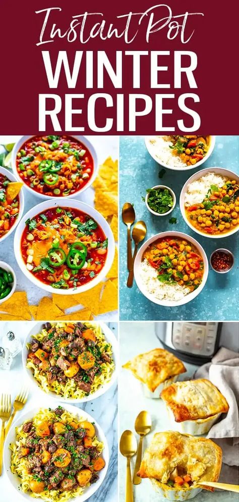 Winter is a great time to bust out your Instant Pot and make some cozy comfort food! You'll love these delicious winter dinners. #instantpot #winterrecipes #comfortfood Winter Dinners Instant Pot, Instant Pot Recipes Winter, Christmas Instant Pot Recipes, Winter Recipes Instant Pot, Instapot Winter Recipes, Winter Instapot Meals, Instant Pot Clean Eating, Instant Pot Christmas Dinner, Cold Weather Instant Pot Recipes