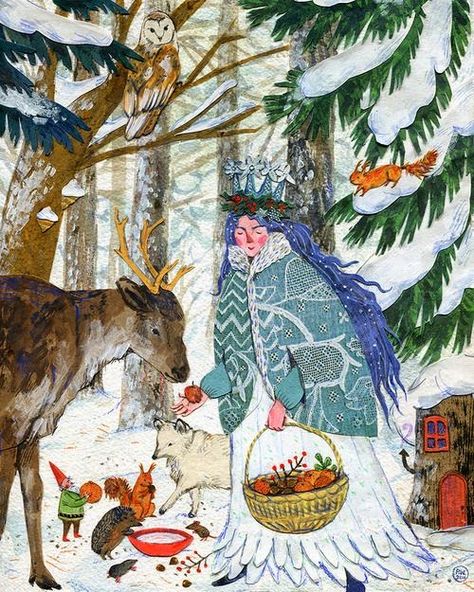 Arte Naive, Phoebe Wahl, Winter Kunst, Winter Poster, Happy Winter Solstice, Arte Folk, Illustration Book, Happy Winter, God Jul