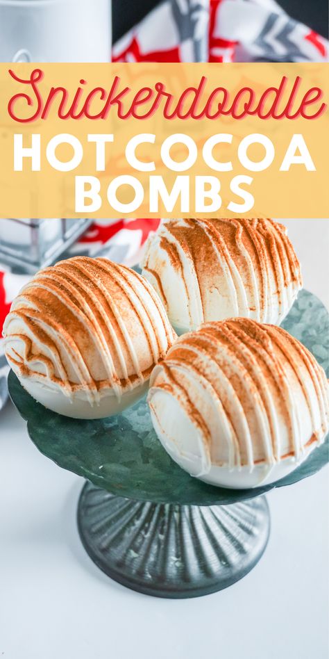 Hot Cocoa Bombshell Recipe, Hot Chocolate Bombshell Recipe, Hot Cocoa Bombshell Recipe Easy, Snickerdoodle Hot Chocolate, Hot Chocolate Bombshell Diy, Hot Coco Bombshell, Hot Cocoa Bombshell Diy, Christmas Hot Chocolate Boms, Hotcocoabombs Christmas