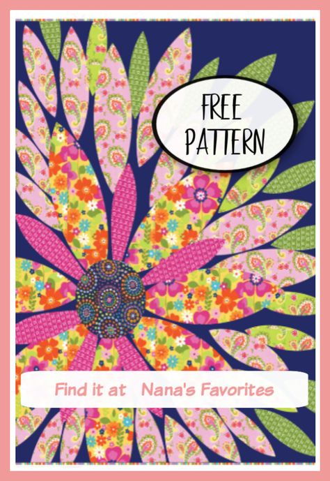 Flower Power Quilt Pattern, Quilting Digest Free Pattern, Flower Applique Patterns Free Quilt Blocks, Applique Quilt Patterns Free Ideas, Wall Quilts Patterns Free, Free Applique Patterns Templates Flower, Applique Flower Quilt Patterns, Art Quilts Ideas Free Pattern, Flower Quilt Patterns Free