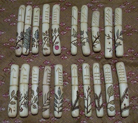 Hazel Ogham Runestaves | A unique set of Ogham runes with ea… | Flickr Dark Laboratory, Ogham Runes, Ogham Staves, Hawke Dragon Age, Pagan Crafts, Witchy Crafts, Celtic Tree, Samhain, Book Of Shadows