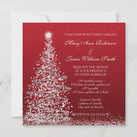 Elegant Christmas Wedding Red Silver Invitation Elegant Christmas Wedding, Red Invitation, Christmas Invitation Card, Elegant Christmas Party, Christmas Party Host, Christmas Wedding Invitations, Silver Invitation, Hosting Christmas, Wedding Red