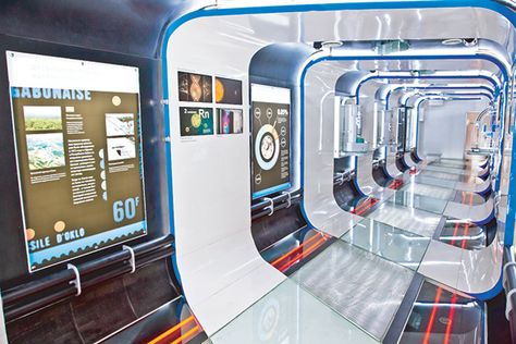 Svetlana Khrustaleva on Behance Mobile Exhibition, Nuclear Technology, Technology Museum, Interactive Web Design, Train Museum, Interactive Museum, Space Gallery, Hallway Design, Whiskey Bar