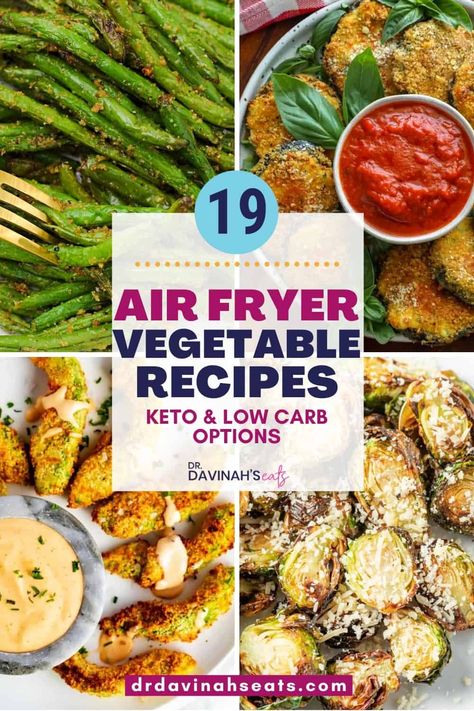 Vegetables are the best kind of carbs, but it’s easy to skip out on them because they can taste boring and bland. This collection of Air Fryer Vegetable Recipes is here to change that. It’s full of low-carb and keto veggie-forward ideas to add more veggies to your menu. You’ll notice that I feature low-carb options like cauliflower over high-carb ones like potatoes. This way, the recipes help with getting all the nutrients of vegetables while keeping carbs low. Low Carb Veggie Recipes, Air Fried Vegetables, Airfryer Keto, Air Fryer Low Carb, Ways To Cook Eggplant, Air Fryer Vegetable Recipes, Air Fryer Vegetable, Veggie Keto, Air Fryer Recipes Low Carb