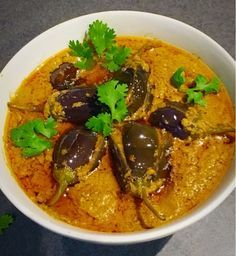 pooja's Indowestern kitchen: Nutty Bharva Baigan/ stuffed brinjal Bagara Baingan, Easy Sambar Recipe, Brinjal Curry, Veg Curry, Vegetarian Main Dishes, Curry Recipe, Veg Recipes, Indian Recipes, Curry Recipes