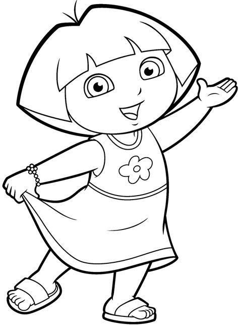 Dora Printable Coloring Pages Dora Coloring Pages, Dora Drawing, Dora Cartoon, Dora Coloring, Kindergarten Coloring, Coloring Worksheets, Cartoon Coloring, Toddler Coloring Book, Time Worksheets