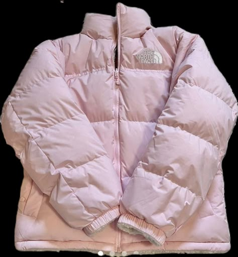 Baby pink puffer north face pink princess Korea Pink North Face, Pink Puffer Jacket, Pink Sherpa, North Face Puffer Jacket, Cute Jackets, Winter Fits, Pink Jacket, Mode Inspo, Cute Simple Outfits