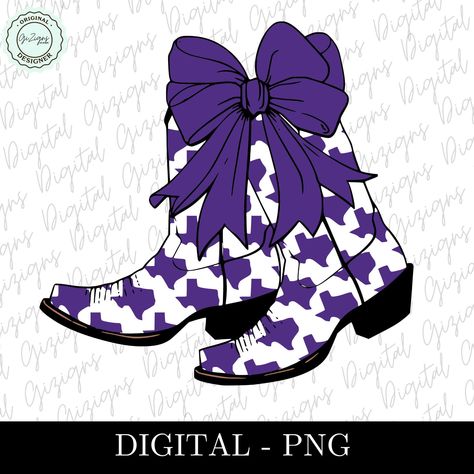 Purple Cowgirl, Purple Coquette, Texas Cowgirl, Boots Png, Bow Boots, Coquette Style, Bow Png, Coquette Bow, Cow Girl