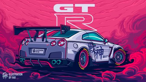 Nissan Gtr Wallpapers, Gtr Car, R35 Gtr, Jdm Wallpaper, Cool Car Drawings, Automotive Artwork, Gtr R35, Car Artwork, Nissan Gtr Skyline