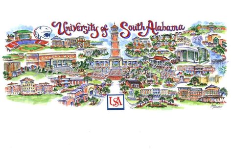 The University of South Alabama  Mobile's largest employer  Home of the Jaguars Ole Miss Campus, University Of South Alabama, South Alabama, Southern Mississippi, Hotty Toddy, Alabama Roll Tide, Ole Miss Rebels, The University Of Alabama, Louisiana State University