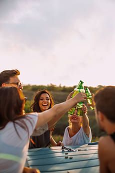 Summer Fun by Studio Firma for Stocksy United Beer Photoshoot, Beer Shot, Heineken Experience, Summer Beer, Beer Photography, Beer Friends, Beer Photos, Beer Cheers, Lifestyle Shoot