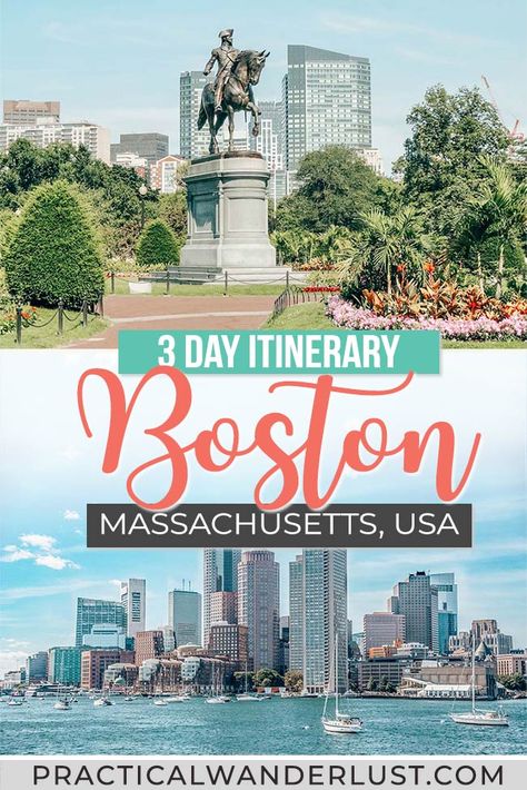 Lobster rolls, ghosts, tea parties, craft beer, baseball, theatre, art, and cannolis: this 3-day Boston itinerary (created by a local) has it all! Here's everything you need to plan a Boston weekend getaway. #travel #boston 3 Day Boston Itinerary, Boston Itinerary 3 Days, 3 Days In Boston, Boston Weekend, Usa Roadtrip, Boston Vacation, Boston Public Garden, Boston Travel, Boston Things To Do