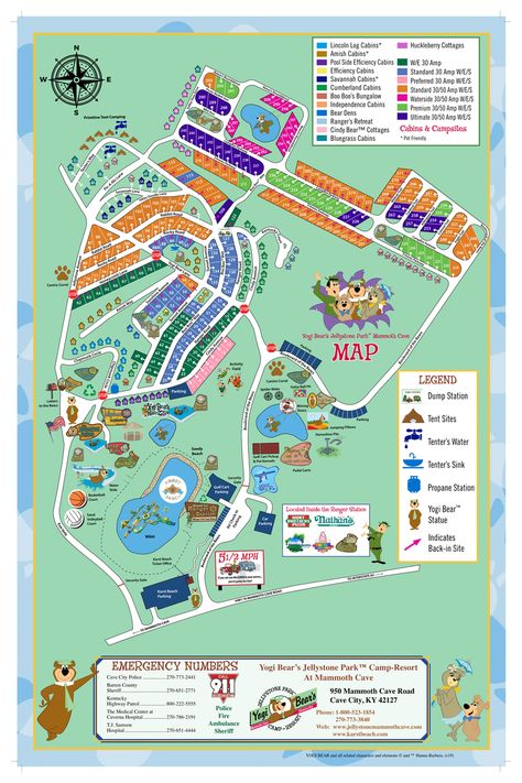 Maps - Jellystone Mammoth Cave Jellystone Park Yogi Bear, Yogi Bear Jellystone Park, Jellystone Park, Rv Trips, Cave City, Mammoth Cave, Rv Parks And Campgrounds, Camp Site, Tent Site