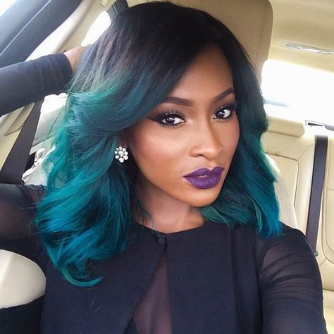 Long Bobs, Teal Hair, Long Bob Haircuts, Ombré Hair, Ombre Hair Color, Lace Hair, Long Bob, Green Hair, Ombre Hair