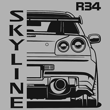 "R34 Skyline GT-R - JDM - RB26 - Car Guys" iPhone Case for Sale by 365CarMods Official | Redbubble Nissan Skyline R34 Sketch, Nissan Skyline R34 Drawing, R33 Gtr, Skyline Drawing, Nissan R34, R34 Skyline, Skyline Gtr R34, Skyline Painting, Gtr R34