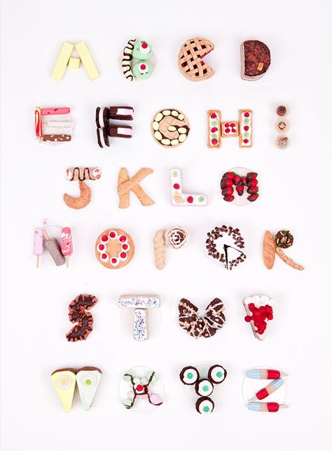 Clay To Z - Clay Dessert Experimental Typography on Behance Dessert Typography, Clay Typography, Cake Typography, Cookie Font, Food Font, Baked Pastries, Canva Codes, Experimental Typography, Z Alphabet