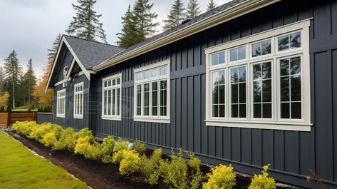 The Vertical Siding Styles You Need to Know - Pro Superior Construction Vertical Siding Ranch House, Vertical Vs Horizontal Siding, Vertical Exterior Siding, Vertical Siding Exterior Ranch, Vertical And Horizontal Siding Exterior, Vertical Vinyl Siding Exterior, Smart Siding Exterior, Vinyl Siding Ideas Exterior, Bump Out Window