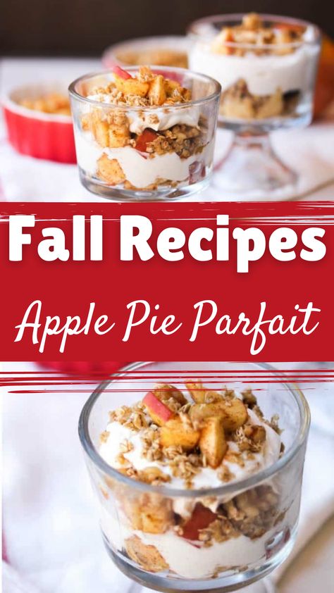 Fall Yogurt Parfait, Apple Pie Parfait, Thanksgiving Parfait, Whipped Yogurt, Apple Breakfast, Parfait Desserts, Open Table, Cold Cereal, Fall Recipe