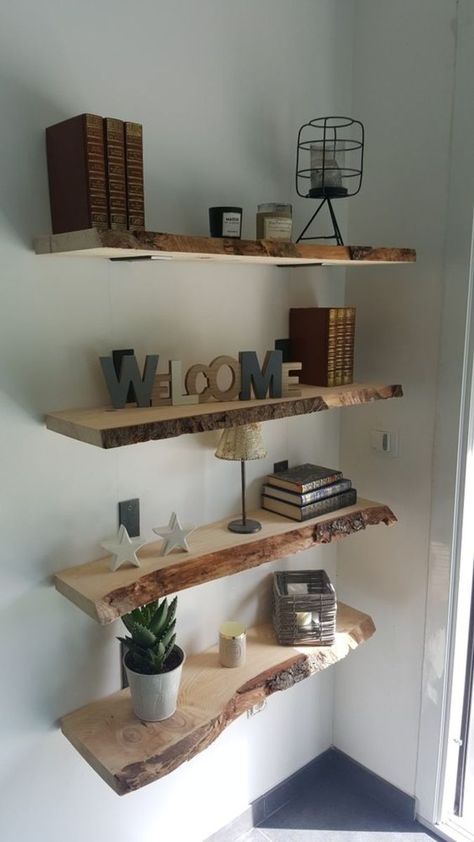 Diy Projects Wood, Wood Working Ideas, Outdoor Shelves, Today's The Day, Diy Rustic Decor, Unique Floor Lamps, Space Wall Art, Wood Crafts Diy, Painting Wall