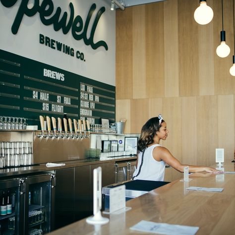 Taproom Interior Design, Taproom Design Brewery, Craft Beer Bar Design, Brewery Signage, Brewery Aesthetic, Taproom Design, Brewery Interior Design, Beer Bar Design, Modern Brewery