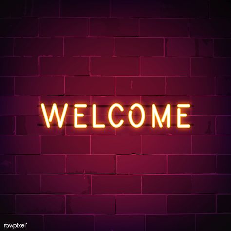 Welcome in neon sign vector | free image by rawpixel.com / NingZk V. Welcome Aesthetic, Welcome Neon Sign, Pink Welcome Sign, Best Love Images, Free Facebook Cover Photos, Welcome Images, Beautiful Profile Pictures, Free Illustration Images, Wallpaper Iphone Neon