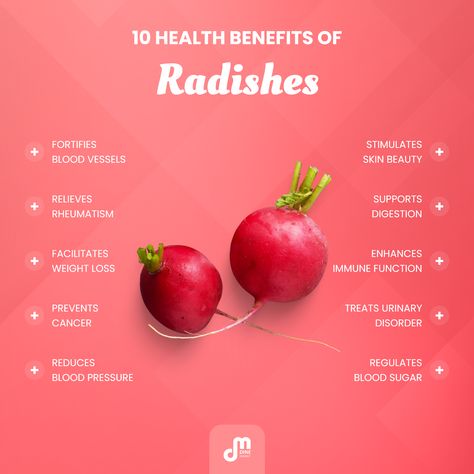 Health Benefits of Radishes Benefits Of Radishes, Radishes Benefits, Health Benefits Of Radishes, Food Health Benefits, Fruit Benefits, Healthy Benefits, Food Info, Healing Food, Fashion Autumn