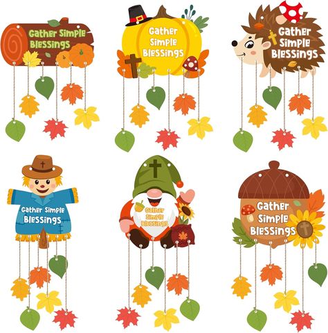 Complete Craft Set: The fall religious hanging art craft kit includes 24pcs fall hanging cards, 24pcs fall leaves and 1 bundle of twine, featuring autumn-themed designs such as pumpkins, scarecrows, and maple leaves, perfect for creating a festive and meaningful display. Religious Theme: Each set highlights religious messages like "Jesus Gather Simple Blessings," making it an ideal craft for Sunday school activities, helping children learn about gratitude and faith in a fun and engaging way. Creative and Educational: This craft kit encourages creativity and fine motor skills in children as they assemble and decorate their own hanging cards, providing an educational activity that combines art and religious teachings. Ideal for Autumn Celebrations: Designed specifically for fall, these hangi Diy Fall Scarecrow, Scarecrow Gnome, Fall Scarecrows, Sunday School Activities, Art & Craft Kit, Helping Children, Maple Leaves, Church Decor, Craft Set