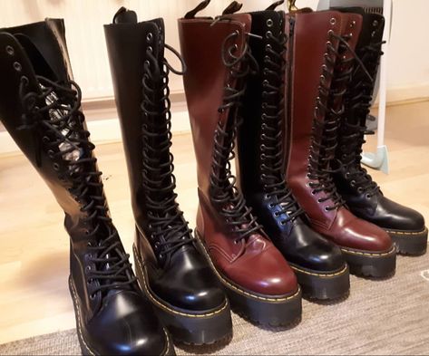 Long Doc Martens, Doc Martens High Boots, Knee High Docs Outfit, Knee High Dr Martens Outfit, Tall Doc Martens, High Top Doc Martens, Dr Martens Knee High Boots, Calf Socks Outfit, Knee High Docs