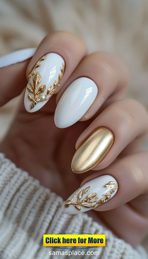 Elegant Greek Goddess Nail Art in White and Gold Greek Inspired Fashion, Opal Nails, Latest Nail Designs, Ancient Mythology, Nail Fashion, Greek Style, Greek Goddess, Manicure And Pedicure, How To Do Nails