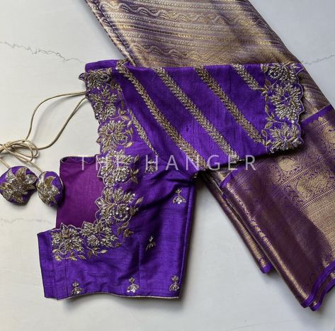 Purple Blouse Maggam Work, Violet Colour Blouse Work Designs, Zardosi Work Blouse Weddings, Machine Embroidery Designs For Blouse Latest, Exclusive Blouse Designs, Zardosi Work Blouse, Magam Work Designs, Maggam Designs, Gold Saree