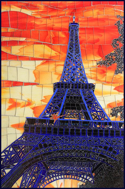 Mosaic Cityscapes, Mosaic Inspiration, Arno River, Large Mural, Glass Mosaic Art, Paris Eiffel Tower, Artist Gallery, Stained Glass Mosaic, New York Travel