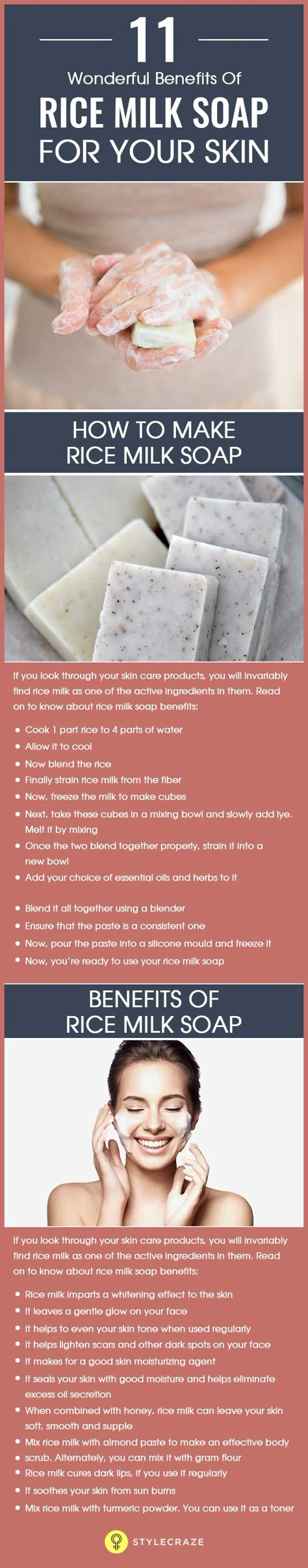 Have you known about the beauty benefits of rice? What about trying rice soap to enhance your beauty? Well, in Asian countries rice is regarded as an amazing source that can make you more beautiful. If the folklore stories are anything to go by, then it is said that the ladies who worked hours in the rice and paddy fields always used the water that was left after washing rice. They would often wash their faces and even bathe using rice water. Rice Soap Benefits, Rice Water Soap Recipe, Rice Milk Soap Recipe, Rice Soap Diy, Washing Rice, Rice Milk Soap, Benefits Of Rice, Folklore Stories, Bath Milk