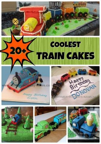 This cool collection of train cake ideas and designs is sure to provide you with inspiration as you set off to create the coolest train cake ever. ... Airplane Cake Ideas, Railway Cake, Diy Cake Decorating Ideas, Train Cake Ideas, Train Birthday Party Cake, Bulldozer Cake, Airplane Cakes, Thomas Birthday Cakes, Train Birthday Theme